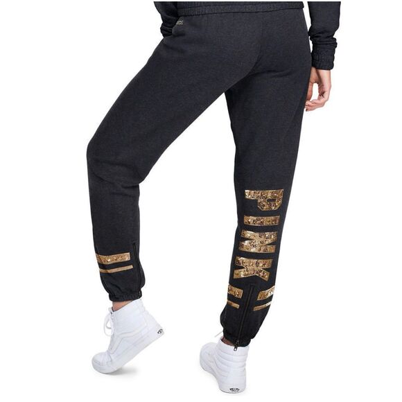 Vs Victorias secret PINK logo sequin bling  classic sweatpants joggers sz small - Picture 1 of 7